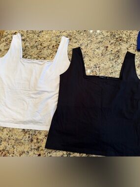 ASOS Square Neck Tank Tops - Black & White